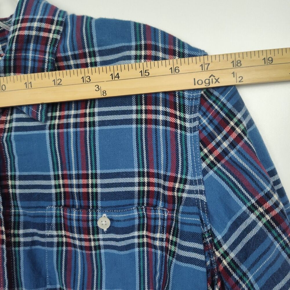 Lauren‎ Jeans Co Ralph Lauren Button-Up Shirt Women's 1X Blue Plaid Long Sleeves - Picture 3 of 8